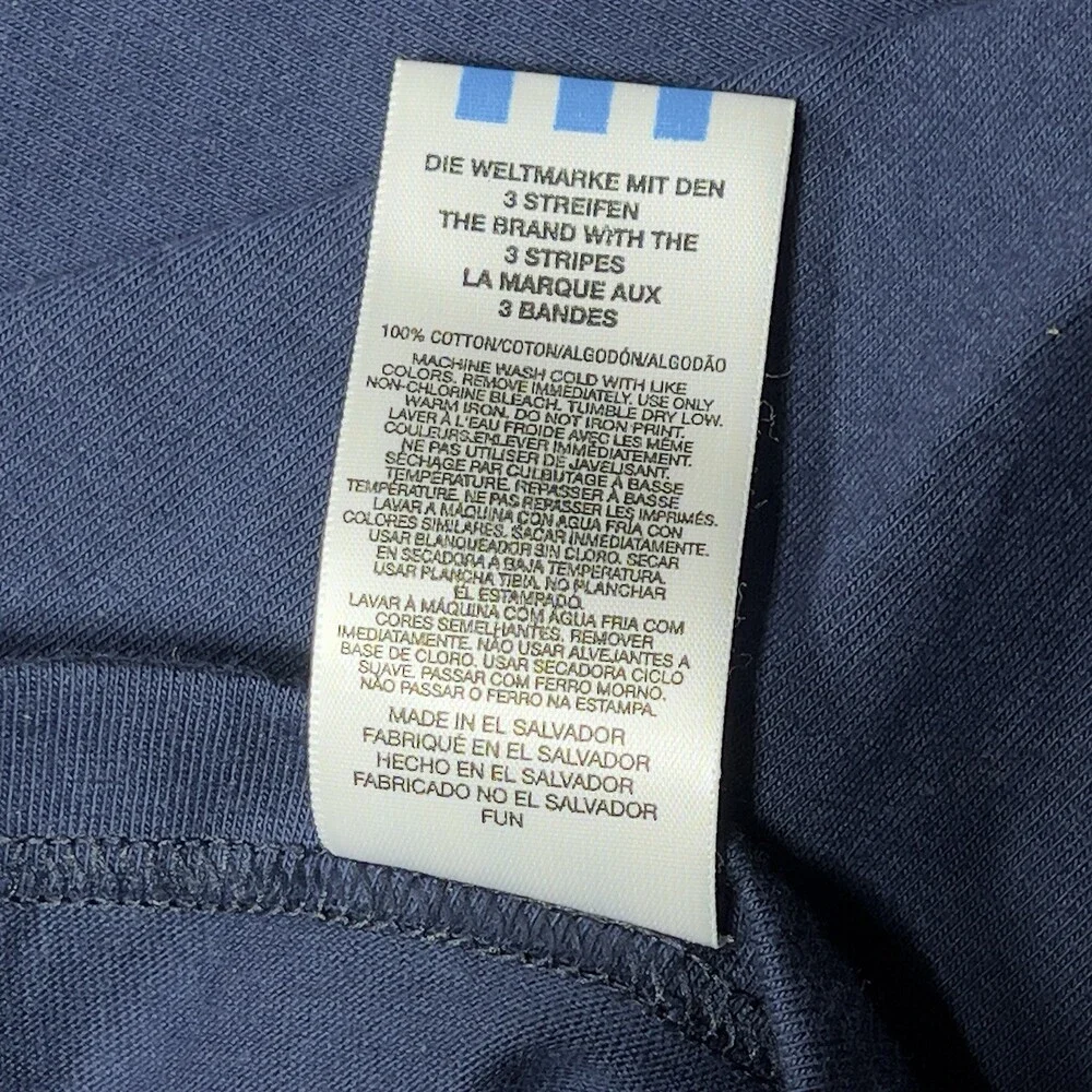 VTG Adidas T-Shirt Men XL Navy I Love Barcelona Gaudi Trefoil Y2K City Flocked